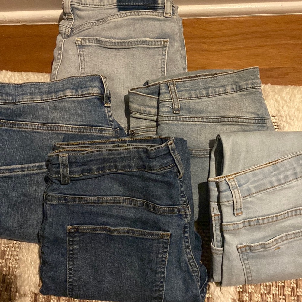 5 Pairs of skinny jeans. Cheap Monday, Gap and Varying brands